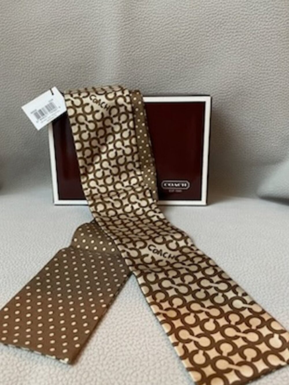Coach OP Art Dot Reversible Ponytail Tie/Scarf